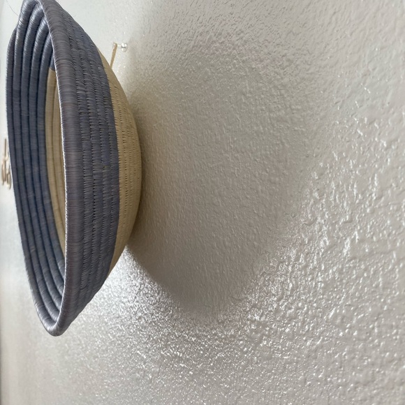 Blue And Cream Woven Bowl Basket/Wall Decor. - Picture 3 of 4